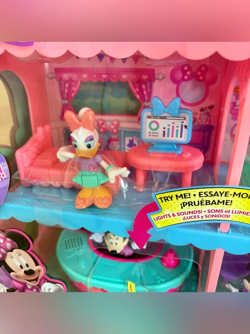 Disney JR Minnie Mouse Bow-Tel Hotel Playset with 4 Floors & 7 Rooms *NEW*